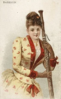 Musical instruments, Woman playing a musical instrument