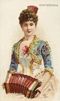 Musical instruments, woman playing a musical instrument