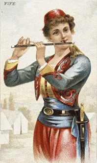 Musical instruments, woman playing a musical instrument