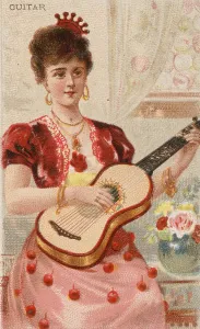 Musical instruments, Woman playing a musical instrument