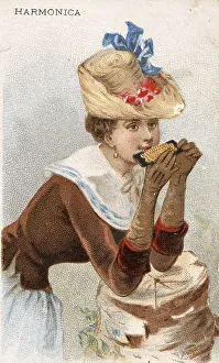 Musical instruments, Woman playing a musical instrument