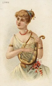 Musical instruments, woman playing a musical instrument
