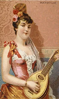 Musical instruments, Woman playing a musical instrument