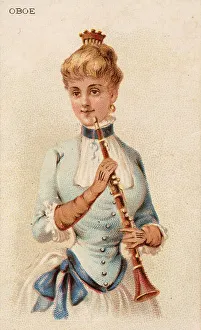 Musical instruments, Woman playing a musical instrument