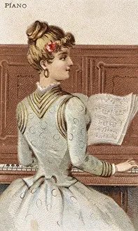 Musical instruments, Woman playing a musical instrument