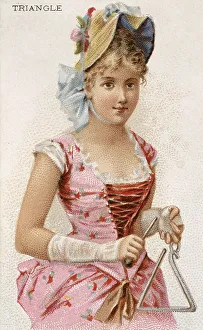 Musical instruments, Woman playing a musical instrument