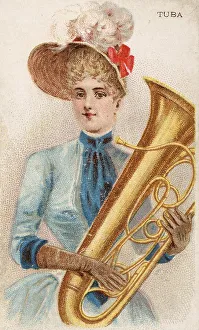 Musical instruments, Woman playing a musical instrument