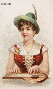Musical instruments, Woman playing a musical instrument