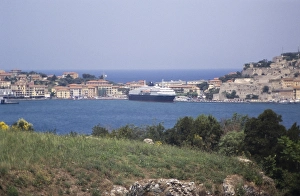 MV Minerva at berth in the harbour, Portoferraio, Elba 1999 Cruise ship Swan Hellenic