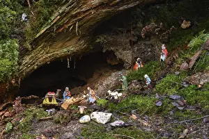Mysterious cot, Christmas cot in natural surroundings