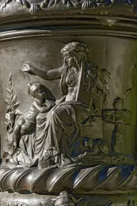 Mythological depiction, relief on a vase