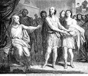 Naemen the Syrian offers gifts to the prophet