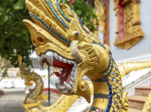 Naga deities at Wat Nong Sikhounmuang
