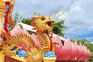 Naga infront of the temple at Wat Muang