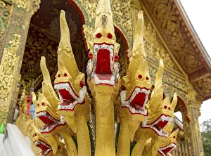 Naga at the steps of Wat Ho Pha Bang temple