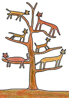 Framed Print : Naive illustration, children drawing