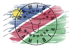 Namibia Windhoek Round Seal Map Design