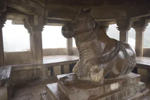 Nandi pavilion opposite Vishwanath temple Khajuraho Madhya Pradesh India Asia