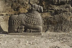 Nandi statue at Pataleshwar cave