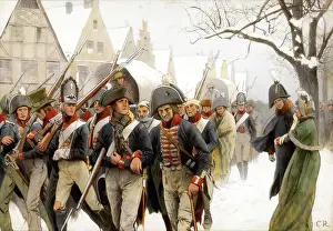 Napoleonic Wars, the remaining Prussian army passing the royal couple