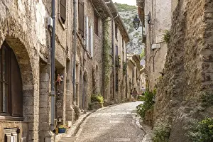 Narrow alley in the medieval village of Saint-Guilhem-le-Desert