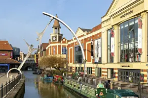 Narrow boats River Witham waterside shopping centre