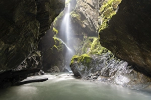 Category Mountain Landscapes Prints: Narrow gorge with waterfall, Wilson Creek