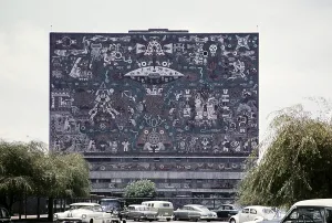 National Autonomous University of Mexico (UNAM), Mexico City, Mexico c. 1961 Modern architecture mural by Juan O'Gorman