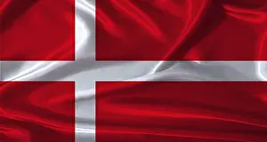 National flag of Denmark with cloth texture
