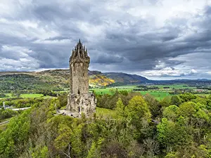 The National Wallace Monument or William Wallance Monument from a drone
