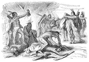 Native Americans scalping their enemy