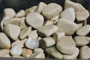 Natural mineral gemstones of a certain type in view