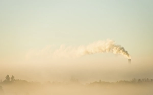 Category Scandinavia Prints: Nature scenery with industry smoke polluting the air