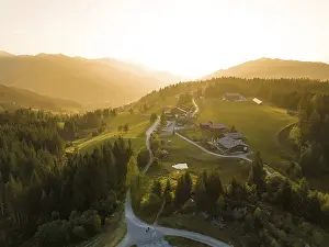 Naturhotel EdelweiB at sunset in the mountains