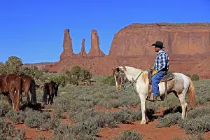 Navajo cowboy, Mustang, Monument Valley