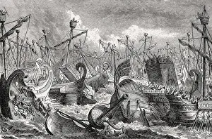 A naval battle in ancient Rome