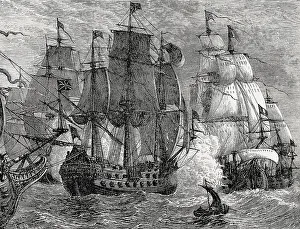 The naval Battle of Goodwin Sands