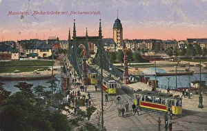 Neckar bridge in Mannheim, Baden-Wuerttemberg