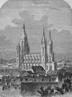 The neo-Gothic Market Church in Wiesbaden after its completion in 1863