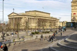 Neoclassical neo-Grecian architecture of St George's Hall building