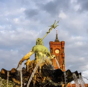 The Neptune Fountain and the Rotes Rathaus
