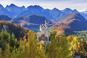 Neuschwanstein Castle in autumn