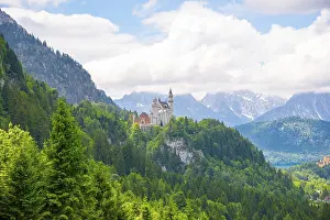 Neuschwanstein castle in Bavarian alps