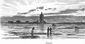 Neuwerk Island with lighthouse