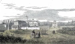 The New Cemetery, Campo Santo, in 1869 in Rome