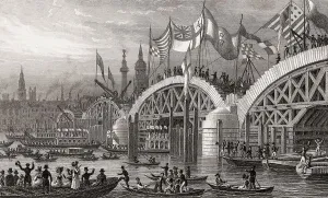 New London Bridge, with the Lord Mayor's Procession 1827