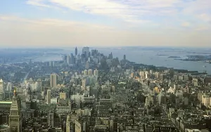 New York in 1966, view of downtown Manhattan from the Empire State Building