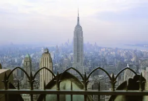 New York in 1966, view from the RCA Building to the Empire State Building