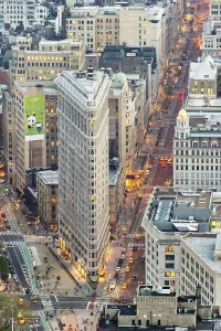 New York. Manhattan. Aerial view at dusk