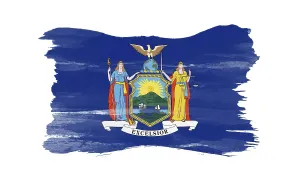 New York state flag brush stroke